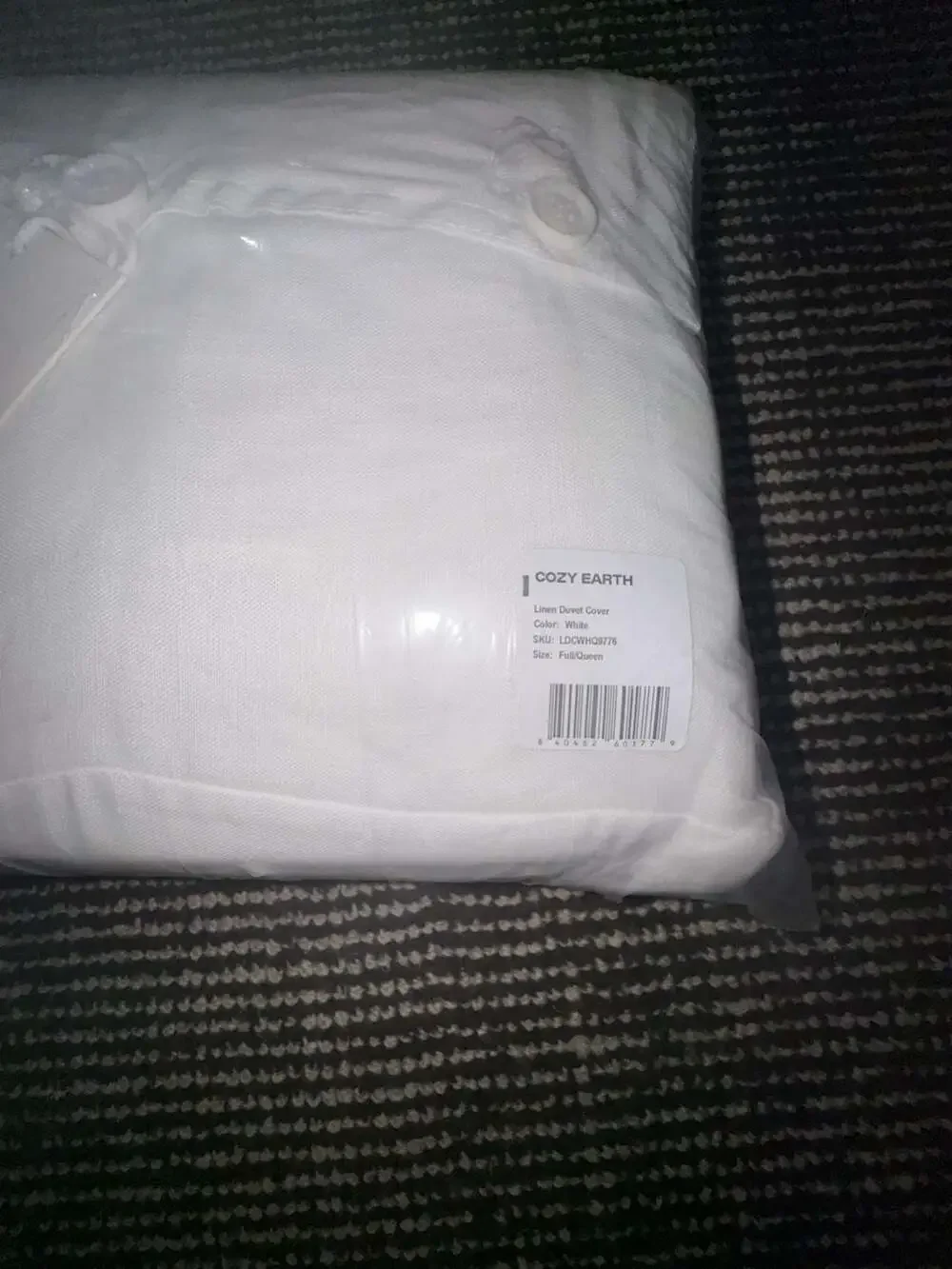 Cozy Earth Linen Duvet Cover, White, Full/Queen